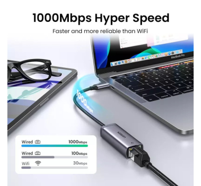 Ugreen Перехідник UGREEN USB-C Gigabit Ethernet Adapter Ugreen (40322)