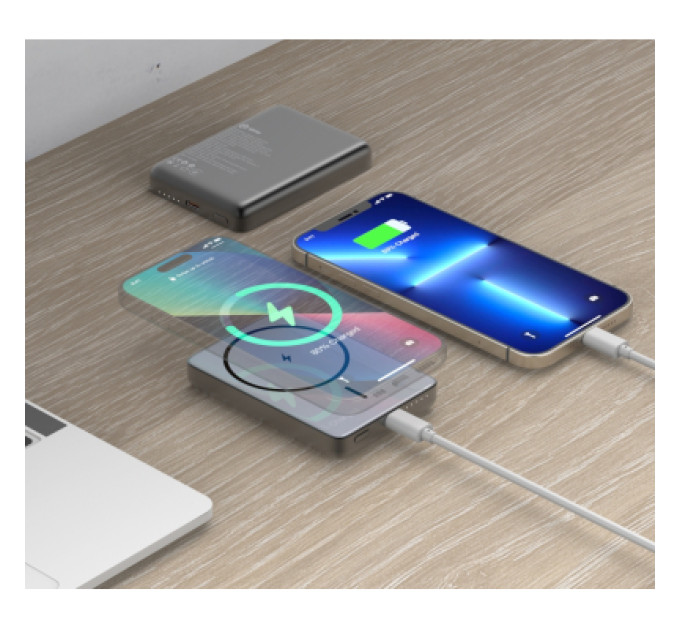 ATRIA Батарея універсальна Atria 10000mAh, PD/20W, 15W Wireless MagSafe, Black (WPD-W72B)