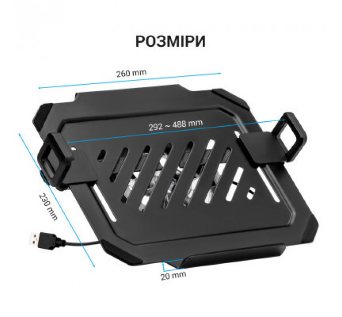 Підставка до ноутбука OfficePro для кронштейнів VESA 75x75,100x100 +RGB (LH474B)