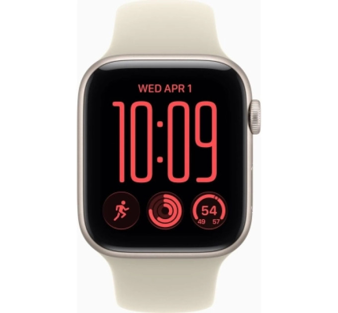 Apple Смарт-годинник Apple Watch SE 3 2026 GPS 40mm Starlight Aluminium Case with Sand Sport Band - S/M (MJKR4RK/A)