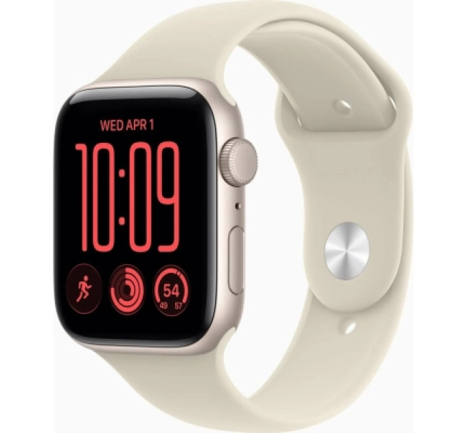 Apple Смарт-годинник Apple Watch SE 3 2026 GPS 40mm Starlight Aluminium Case with Sand Sport Band - M/L (MJKW4RK/A)