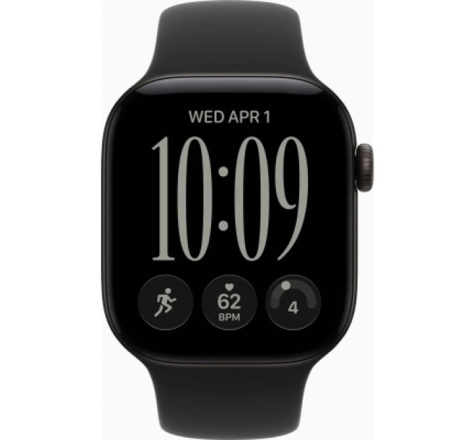 Apple Смарт-годинник Apple Watch Series 12 GPS 42mm Black Aluminium Case with Black Sport Band - S/M (MJEA4RK/A)