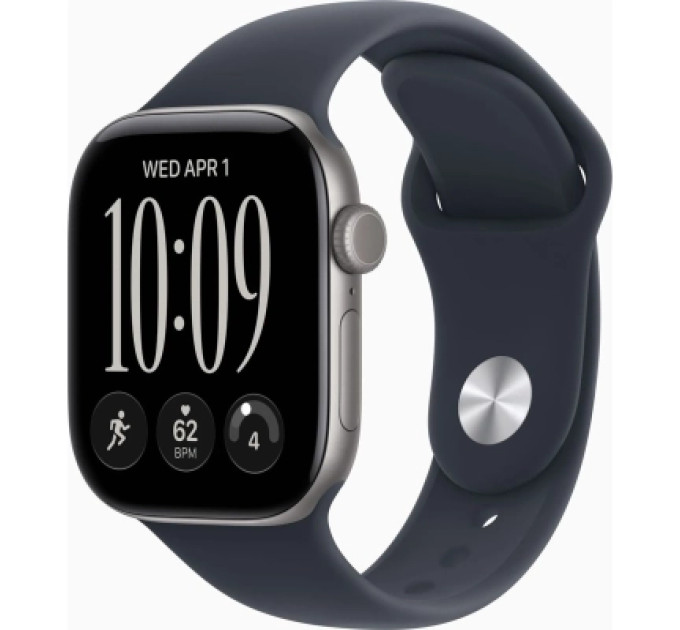 Apple Смарт-годинник Apple Watch Series 12 GPS 46mm Space Grey Aluminium Case with Navy Blue Sport Band - M/L (MJEJ4RK/A)