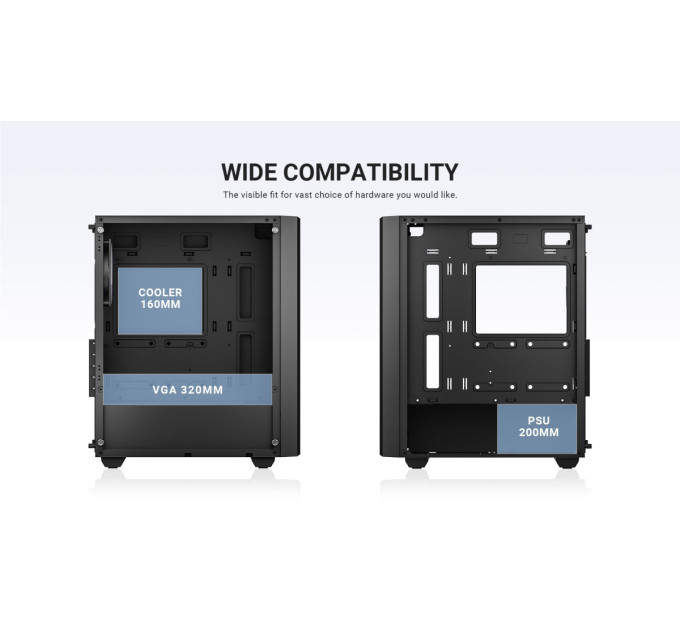 ID-Cooling Корпус ID-Cooling Ware 300 ARGB Black