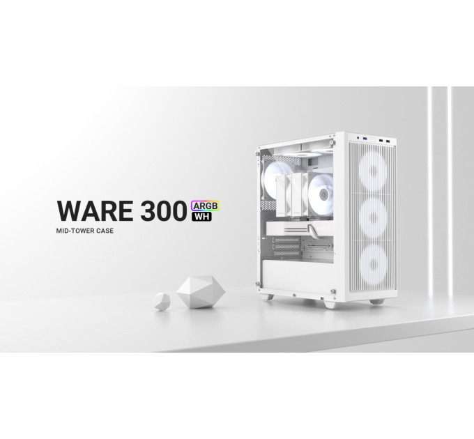 ID-Cooling Корпус ID-Cooling Ware 300 ARGB White