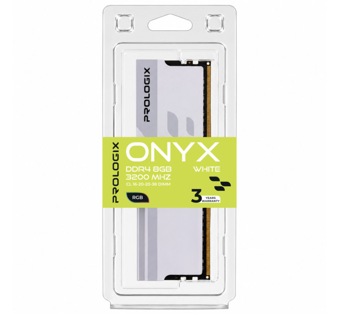 Prologix Модуль пам`ятi DDR4 8GB/3200 Prologix Onyx White RGB (PRO8GB3200YWR4)