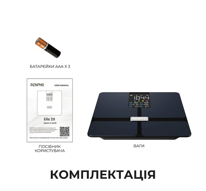 RENPHO Ваги підлогові RENPHO Elis 2X Body Fat Scale (R-A018-BK)
