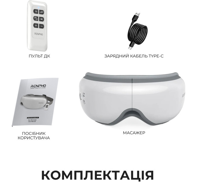 RENPHO Масажер для очей RENPHO Eyeris 1 Eye Massager White (RF-EM001R-WH)