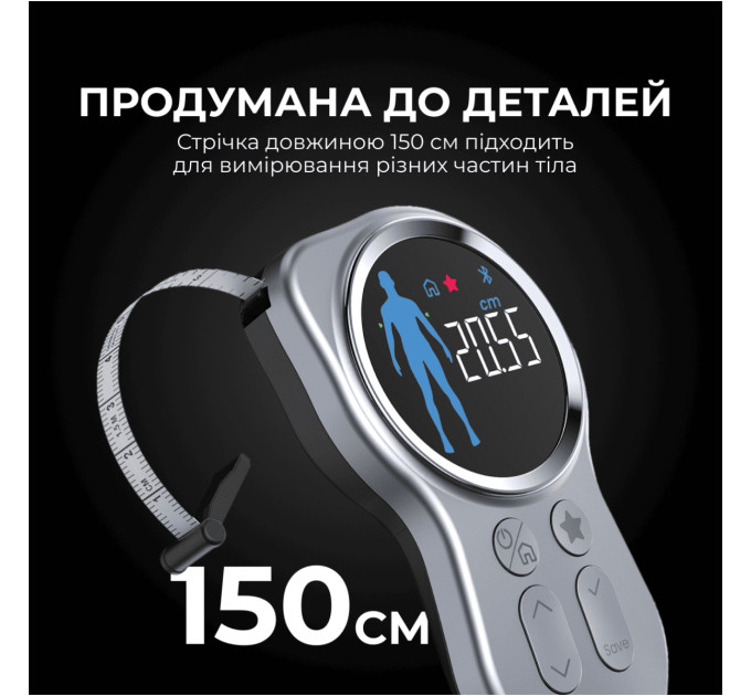 RENPHO Розумна вимірювальна рулетка RENPHO Smart Tape Measure (R-Y002-BK)