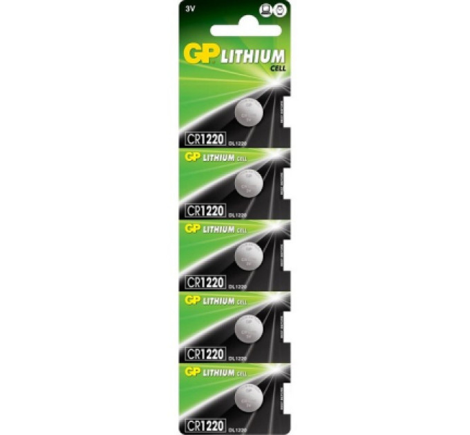 Gp Батарейка Gp CR 1220 Lithium 3.0V * 1 (відривається) (CR1220E-2CPU5 / 4891199001345)