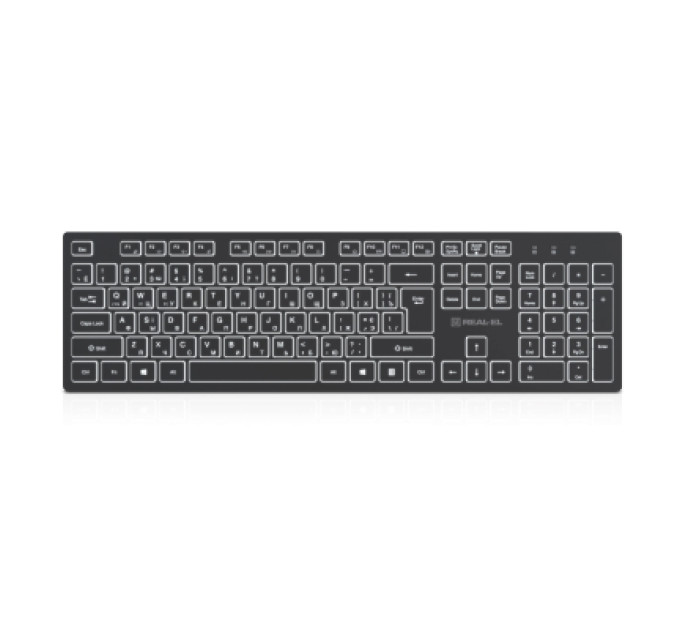 REAL-EL Клавіатура REAL-EL RK-725W Wireless/Bluetooth Black (EL123100061)