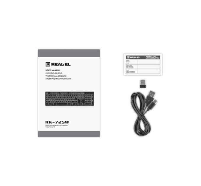 REAL-EL Клавіатура REAL-EL RK-725W Wireless/Bluetooth Black (EL123100061)