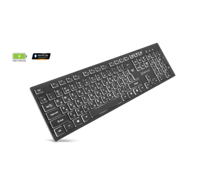REAL-EL Клавіатура REAL-EL RK-725W Wireless/Bluetooth Black (EL123100061)