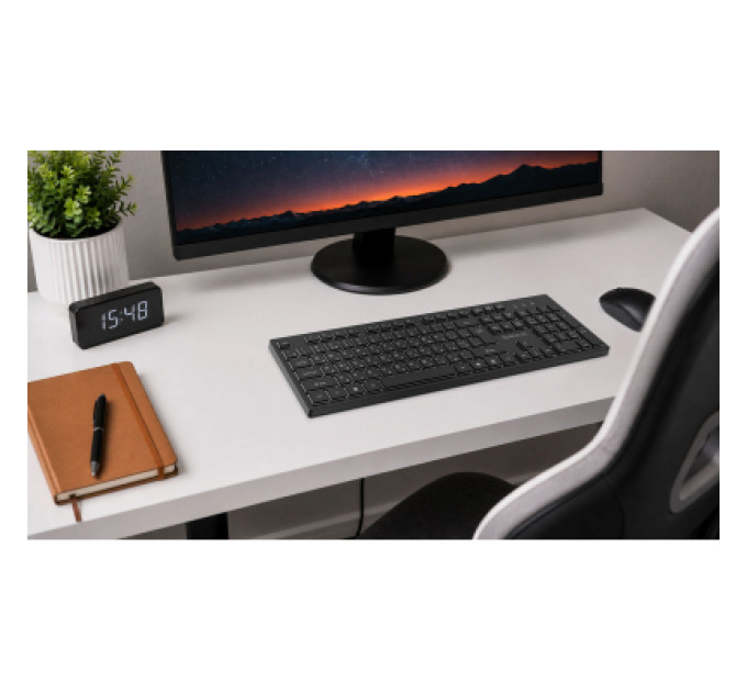 REAL-EL Клавіатура REAL-EL RK-725W Wireless/Bluetooth Black (EL123100061)