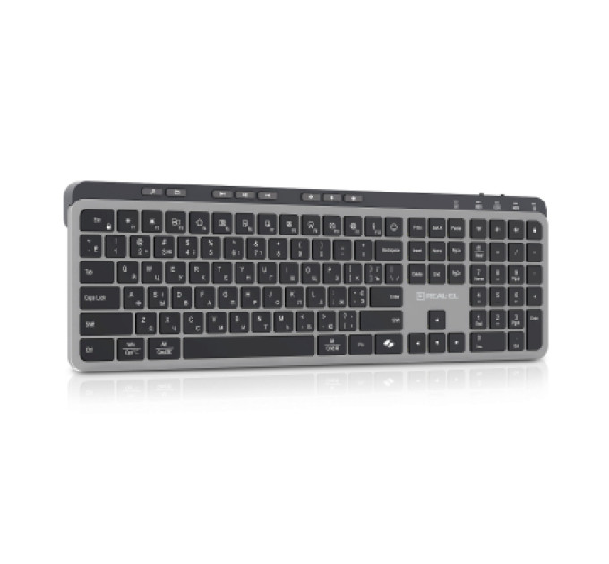 REAL-EL Клавіатура REAL-EL RK-737W Wireless/Bluetooth Black/Grey (EL123100060)