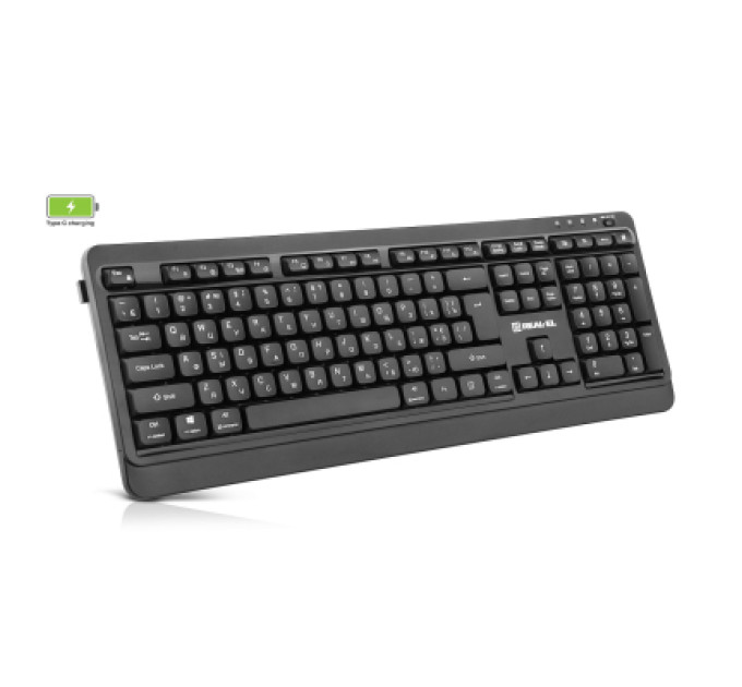REAL-EL Клавіатура REAL-EL RK-760W Wireless Black (EL123100058)