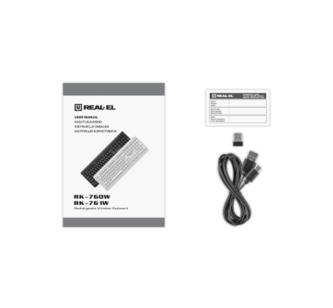 REAL-EL Клавіатура REAL-EL RK-760W Wireless Black (EL123100058)