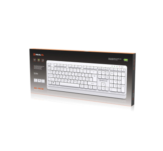 REAL-EL Клавіатура REAL-EL RK-761W Wireless White (EL123100059)