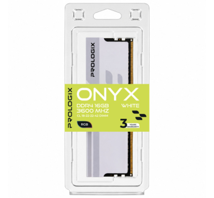 Prologix Модуль пам'яті для комп'ютера DDR4 16GB 3600 MHz Onyx White RGB Prologix (PRO16GB3600YWR4)