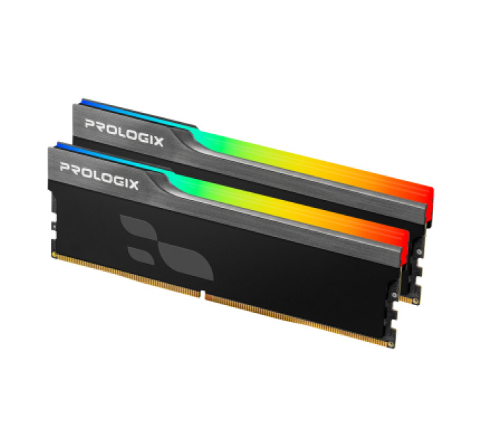 Prologix Модуль пам'яті для комп'ютера DDR4 16GB (2x8GB) 3600 MHz Onyx Black RGB Prologix (PRO16GB3600YBR4K)