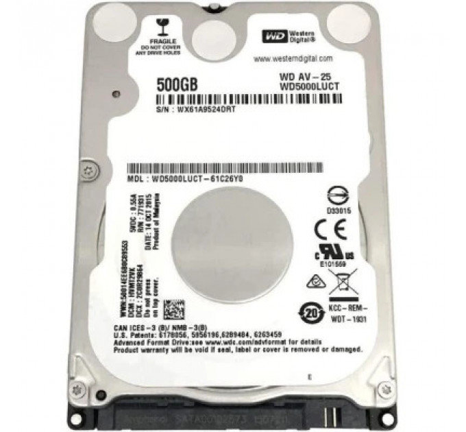 Жорсткий диск для ноутбука 2.5" 500GB WD (# WD5000LUCT #)