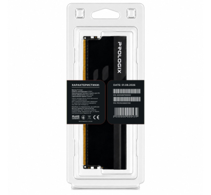 Prologix Модуль пам'яті для комп'ютера DDR5 16GB 5600 MHz Onyx Black Prologix (PRO16GB5600YB5)