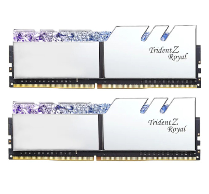 G.Skill Модуль пам'яті для комп'ютера DDR4 32GB (2x16GB) 3200 MHz TridentZ RGB ROYAL Silver G.Skill (F4-3200C16D-32GTRS)