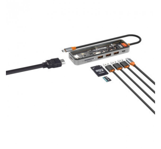 Порт-реплікатор Canyon Docking Station DS-13 4k 7-in-1 USB-C (CNS-TDS13)