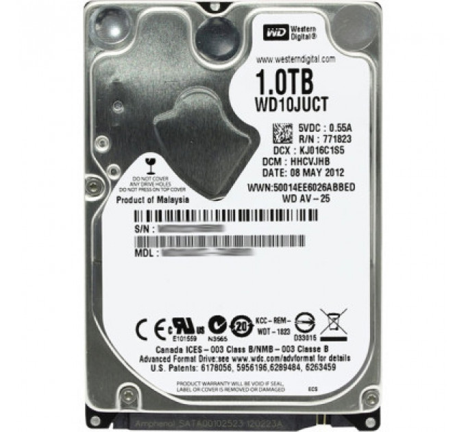 Жорсткий диск для ноутбука 2.5" 1TB WD (# WD10JUCT #)