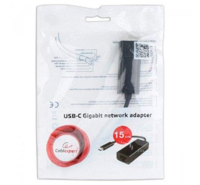 Cablexpert Адаптер Cablexpert A-CM-LAN-01, з  USB Type-C на Gigabit Ethernet