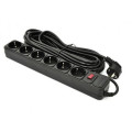 Patron Мережевий фільтр живлення Patron 10 m3*1mm2 (SP-10610) 6 розеток BLACK (EXT-PN-SP-10610)