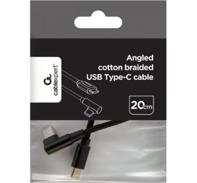 Cablexpert Кабель кутовий Cablexpert CC-USB2-CMCML-0.2M, USB 2.0 С-тато/С-тато, 0.2 м.