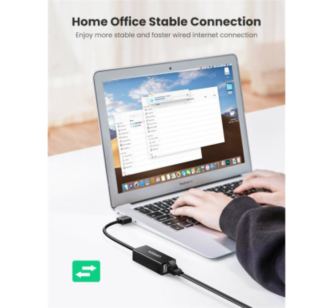 Ugreen Перехідник USB 2.0 to Ethernet RJ45 10/100 Mb CR110 Ugreen (20254)