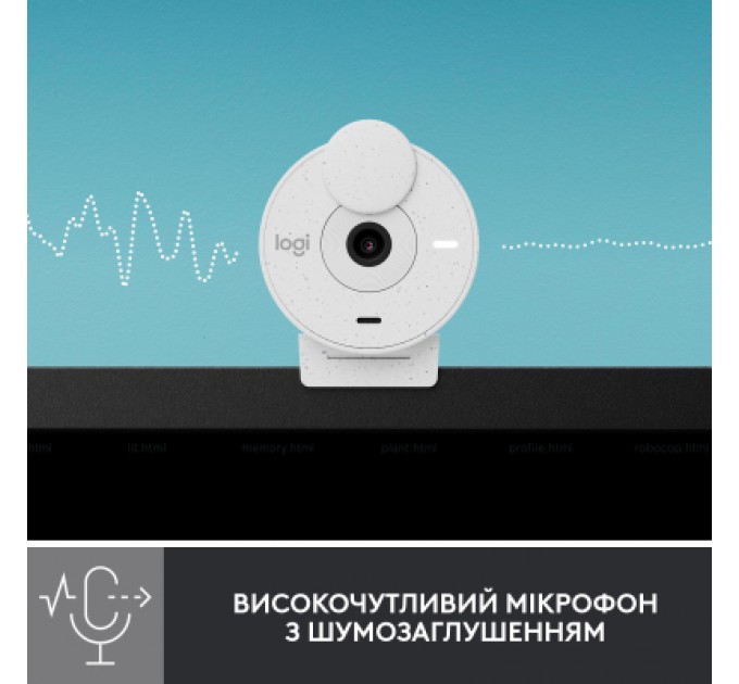 Logitech Веб-камера Logitech Brio 300 FHD White (960-001442)