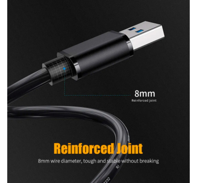 Essager Дата кабель USB 3.0 AM/AM 2.0m 5Gbps black Essager (EXCAA-YTD01)
