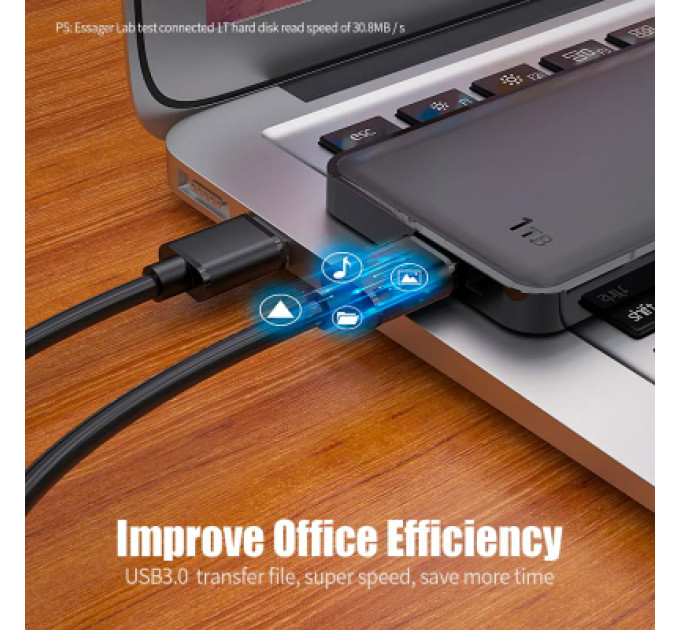 Essager Дата кабель USB 3.0 AM/AM 2.0m 5Gbps black Essager (EXCAA-YTD01)