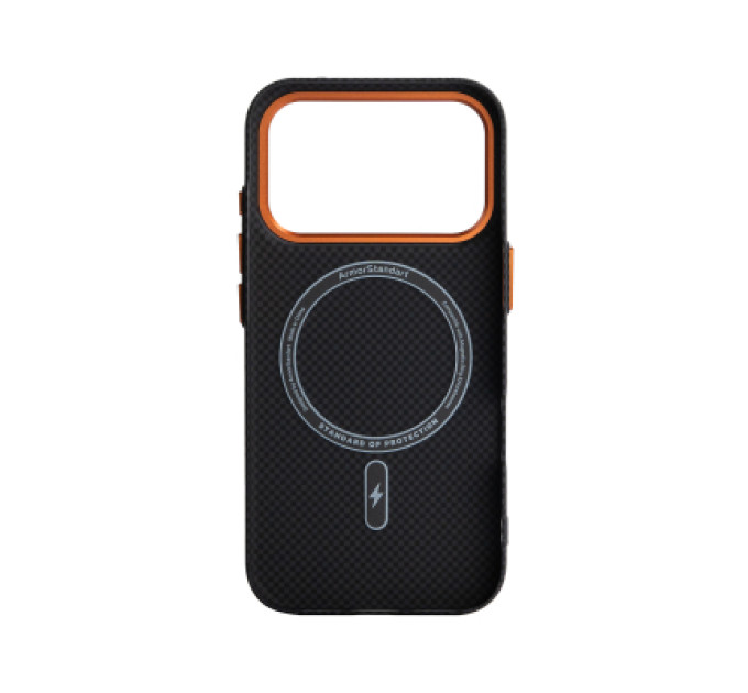 Armorstandart Чохол до мобільного телефона Armorstandart LikeCarbon2 SE MagCase Apple iPhone 17 Pro Kevlar Black Orange (ARM89164)