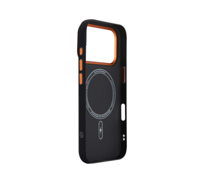 Armorstandart Чохол до мобільного телефона Armorstandart LikeCarbon2 SE MagCase Apple iPhone 17 Pro Kevlar Black Orange (ARM89164)
