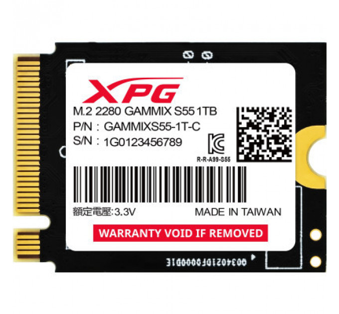 Накопичувач SSD M.2 2230 1TB GAMMIX S55 ADATA (SGAMMIXS55-1T-C)