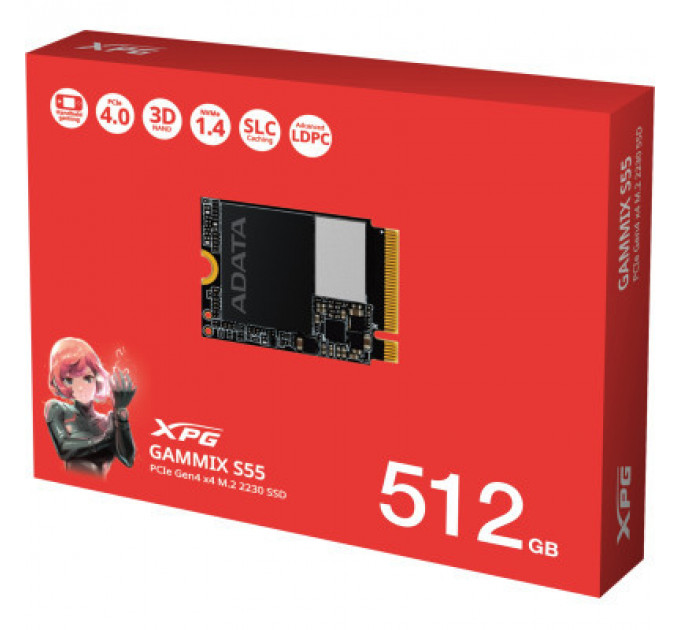 Накопичувач SSD M.2 2230 512GB GAMMIX S55 ADATA (SGAMMIXS55-512G-C)