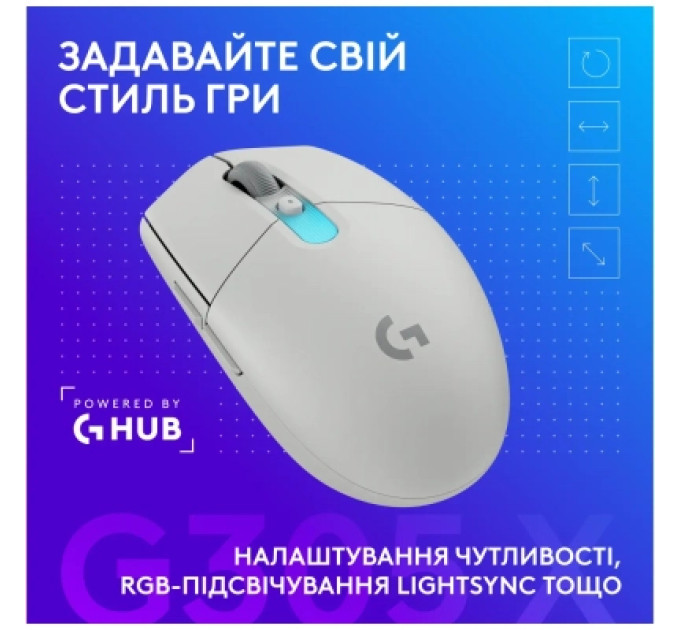 Logitech Мишка Logitech G305 X Superlight Wireless White (910-007747)
