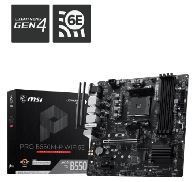 MSI Материнська плата MSI PRO B550M-P WIFI6E