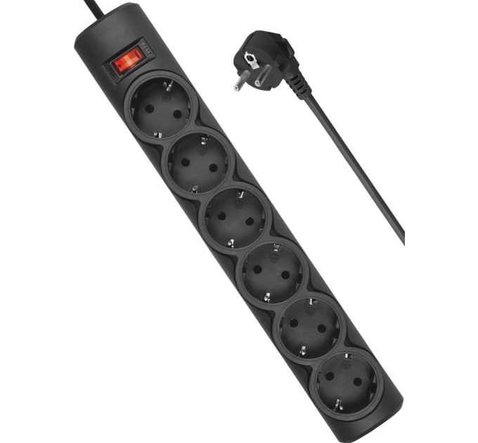 Defender Мережевий фільтр  DEFENDER (994950)DFS 153 3m 6 роз. black UA