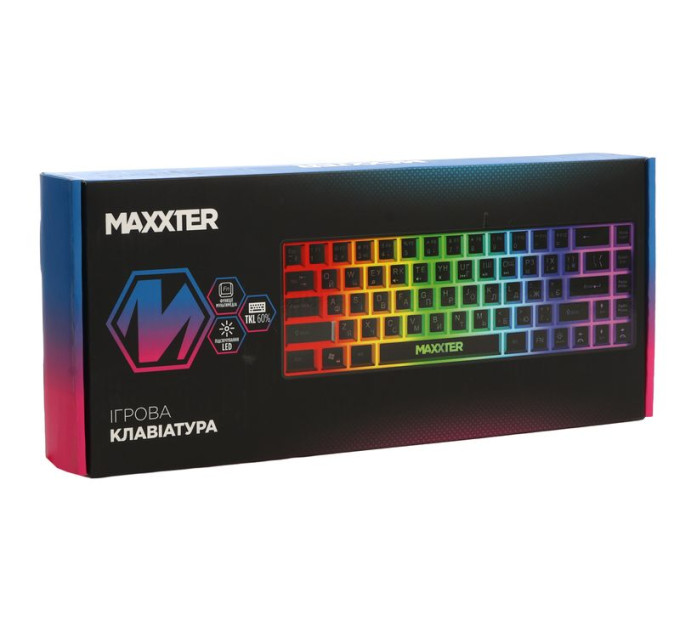 Maxxter Ігрова міні-клавіатура Maxxter KBG-C03BUL-UA, чорна