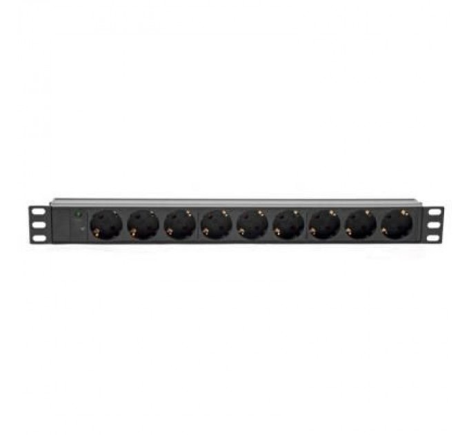 Kingda Силовий блок Kingda 19" 1U 9xSchuko, С14, без кабеля (KD-GER(16)N1009WKPB19A-C14)