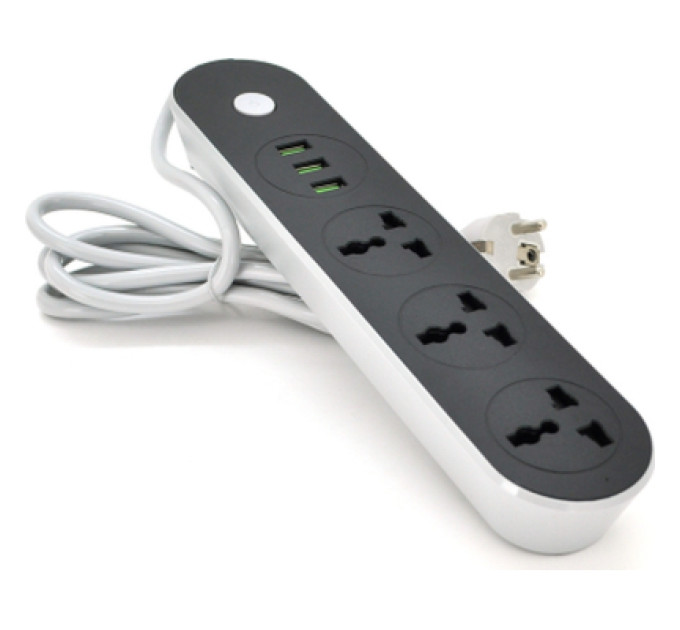 Voltronic Мережевий фільтр живлення Voltronic TВ-Т56, 3роз, 3*USB Black (ТВ-Т56-Black)