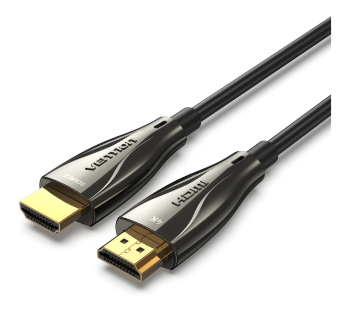 Vention Кабель мультимедійний HDMI to HDMI 20.0m V2.0 Optical 4K 60Hz 18Gbps Dolby 7.1 PVC Black Zinc Alloy Vention (ALABQ)