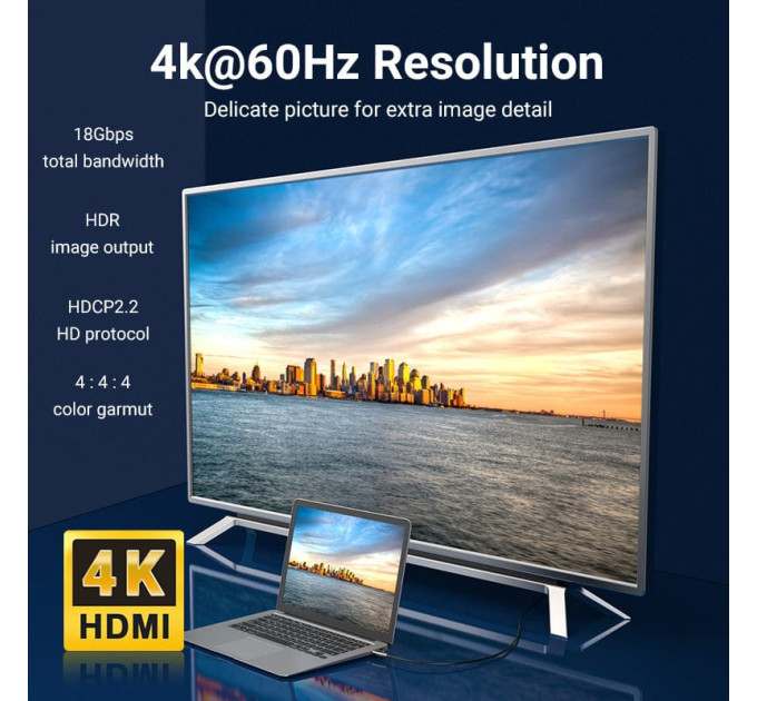 Vention Кабель мультимедійний HDMI to HDMI 20.0m V2.0 Optical 4K 60Hz 18Gbps Dolby 7.1 PVC Black Zinc Alloy Vention (ALABQ)