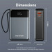 Vention Батарея універсальна Vention 20000mAh 65W 3A PD, QC/3.0, USB-A, Type-C OUT, with Built-in USB-C Cable, LED Display (FHYB0)
