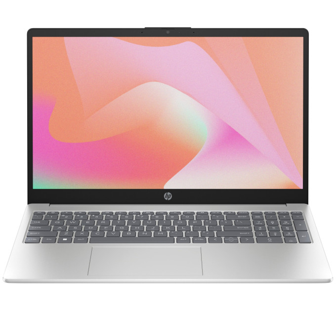 HP Ноутбук HP 15-fd0112ua 15.6" FHD IPS AG, Intel N100, 8GB, F256GB, UMA, DOS, сріблястий